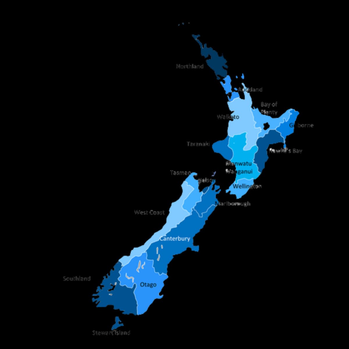 Map of New Zealand